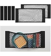 TOBWOLF 2PCS 25x60cm / 9.8x23.6in Car Storage Net Bag with Tape Stickers, Adhesive Mesh Pocket Ne...