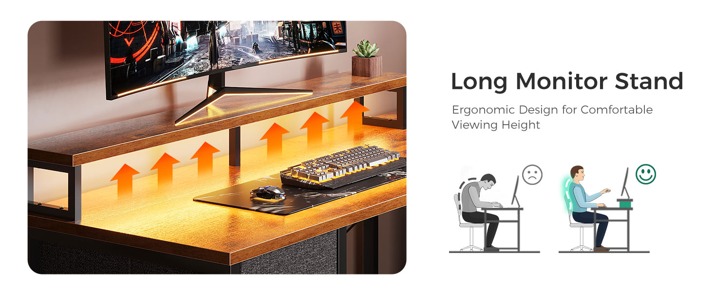 AODK 59&amp;#34; L Shaped Computer Desk, 105&amp;#34; Reversible Home Office Desk