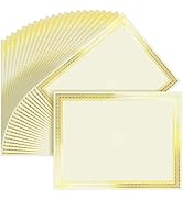 SUNEE 50 Sheets Certificate Papers - Blank Gold Foil Border, 8.5x11 for Diploma, Certificates, Pa...