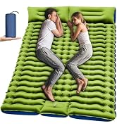 Yuzonc Double Sleeping Pad - Self Inflating 4" Extra-Thick for 2 Person with Pillow Built-in Foot...