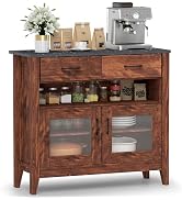 Giantex Sideboard Buffet Cabinet, Coffee Bar Cabinet with 2 Drawers, 1 Open Compartment, 2 Doors,...
