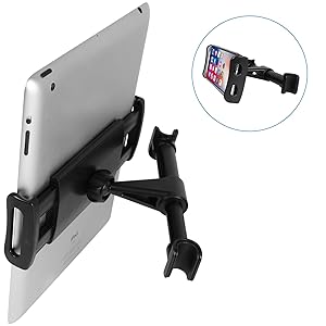 Car Headrest Mount for Phone &amp; Tablet Holder with 360° Secure Cradle