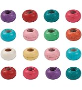 Craftdady 200Pcs Large Hole Synthetic Gemstone European Spacer Beads 13-14x8-8.5mm Slide Charm Ro...