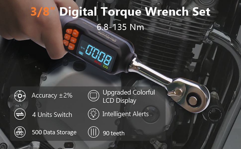 3/8&amp;#34; drive rechargeable digital torque wrench set