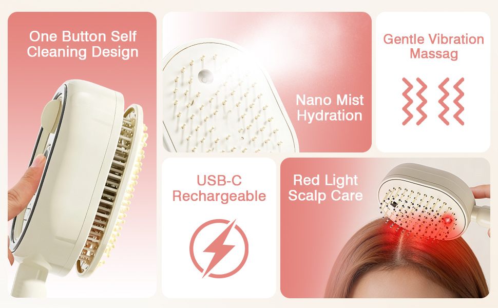 Electric Spray &amp;amp; Massage Hair Brush