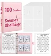 SKYDUE 100 Envelopes Money Saving Challenge Binder, Savings Challenges Book with Cash Envelopes, ...