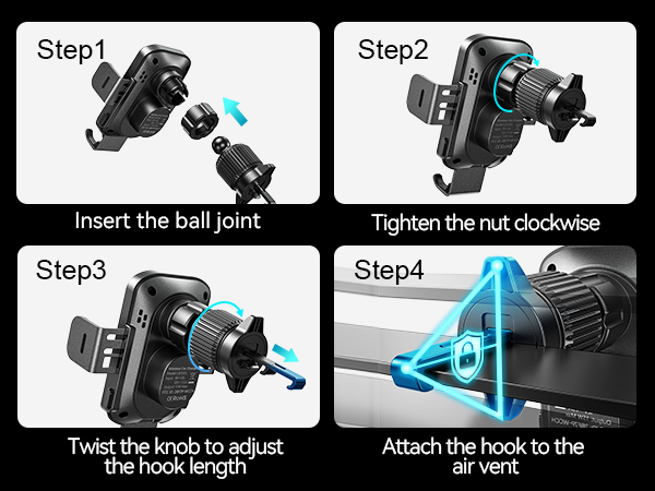 Wireless car charger mount