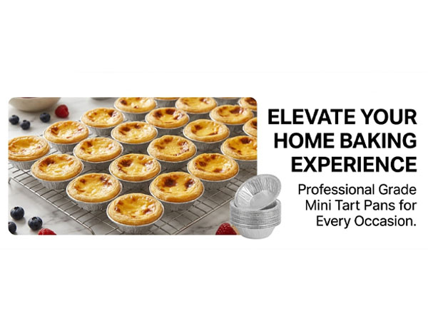 Mini aluminum tart pans for egg tarts, professional baking cups.