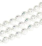 PH PandaHall 100pcs 12mm Electroplate Glass Beads Briollete Faceted Beads Rainbow Plated Clear Cr...
