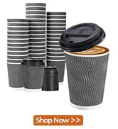 Lamosi 50 Pack - 16 oz Insulated Disposable Coffee Cups with Lids, To Go Paper Coffee Cups
