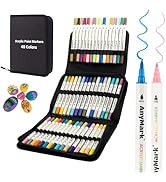 AnyMark 48 Colors Acrylic Paint Markers, Dual Tip with Brush Tip and Fine Tip Premium Acrylic Pai...