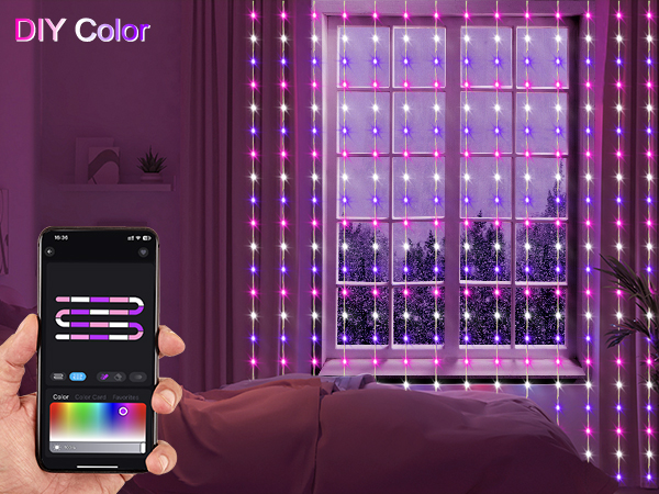 fairy curtain lights curtain twinkle lights smart lights curtain color changing curtain lights