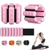 Pilates Wrist and Ankle Weights for Women - [2025 Newly Upgraded] Adjustable Weighted Bangles for...