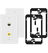 iwillink 10Gbps Ethernet Coax Wall Plate, 2-Port Keystone Wall Plate with CAT6A Shielded Coupler ...