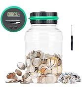 Totola Digital Counting Piggy Banks for Adults, 1.8L Capacity Coin Bank with LCD Counter Display,...