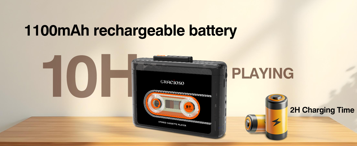 rechargeable cassette player