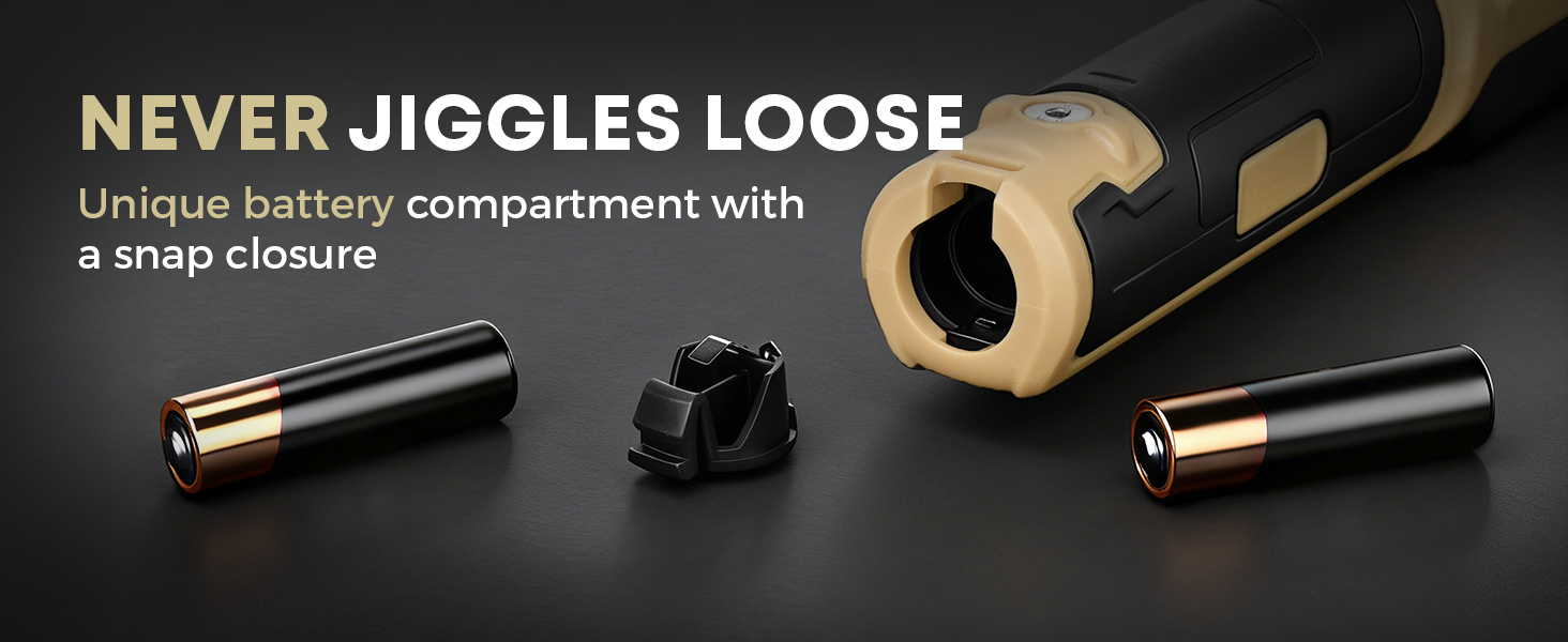 Unique battery compartment with a snap closure