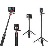 VRIG 20.1” Extendable GoPro Tripod,Portable Selfie Stick Pole Camera Tripods for GoPro Max Hero 1...