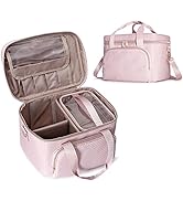 Prokva Travel Makeup Bag with 2 Pouches and Adjustable Dividers, Large Cosmetic Case Make up Orga...