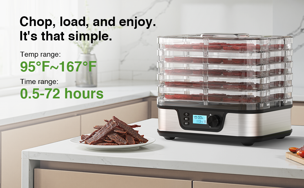 The food dehydrator is simple to use.