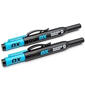 OX Tools Clog-Free Permanent Construction Marker 2-Pack with Pocket Holster - Durable, Reliable M...