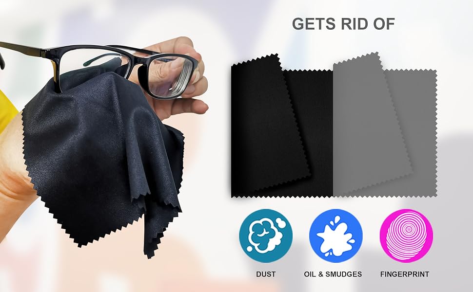 microfiber cloth gets rid of dust oil and smudges and fingerprint