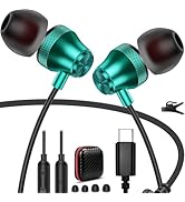 USB C Headphones Type C Earbuds for iPhone 16 Pro Max 16e 15 In-Ear Noise Canceling Volume Contro...