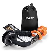 BUNKER INDUST Synthetic Soft Shackle with Winch Ring,Recovery Ring Snatch Rope Towing Straps Bloc...