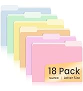 SUNEE File Folders, 18 Pack Manilla Folders 8.5 x 11, Colored Folders Office Organization Home Sc...