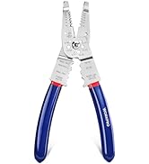 WORKPRO Wire Strippers Cutter, 8-inch Long Nose Wire Stripping Tool, Stainless Steel Wire Crimpin...