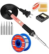 Soldering Iron Kit, 60W Soldering Iron with Interchangeable Iron Tips, 10 in 1 Adjustable Tempera...