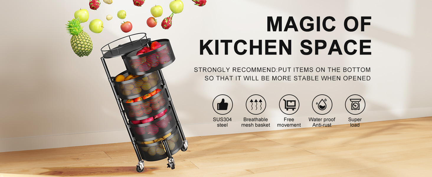 Fruit and Vegetable Basket Bowls for Kitchen