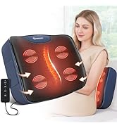 Heated Lumbar Support Pillow for Office Chair, Ergonomic Back Support Pillows with Vibration, Mem...