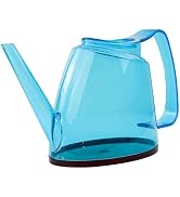 1.5L Plastic Blue Watering Can with Long Spout &amp; Wide Oval Mouth, Comfort Grip, Indoor Outdoor Pl...