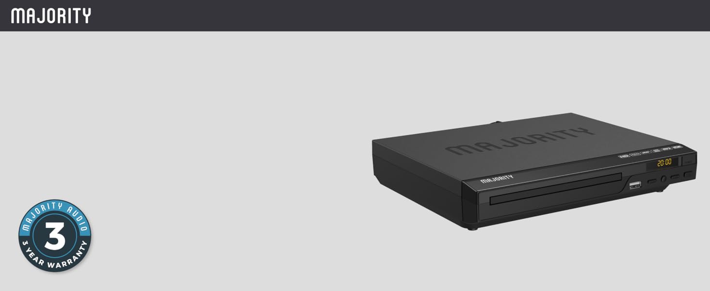 The Majority DVD Player combines compact and sleek, making it the perfect addition to any space