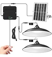 APILAB Solar Shed Light Indoor Outdoor, 2000LM Dual Lamp Pendant Light Daytime Available with Pul...