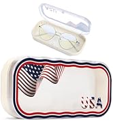 iGeyzoe Hard Eyeglasses Case Plastic Reading Glasses Case for Women Men, Magnetic Closure Small E...