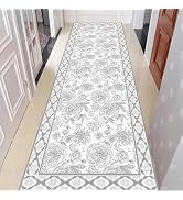Hibate Hallway Runner Rug Washable Vintage Non Slip Carpet Runners for Hallways Entryway Kitchen ...