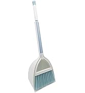 Xifando Mini Broom with Dustpan for Kids,Little Housekeeping Helper Set (White+Blue)