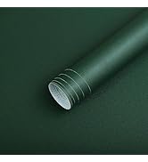 HeloHo 118"X15.7" Solid Green Wallpaper Matte Textured Peel and Stick Wallpaper Self Adhesive Rem...
