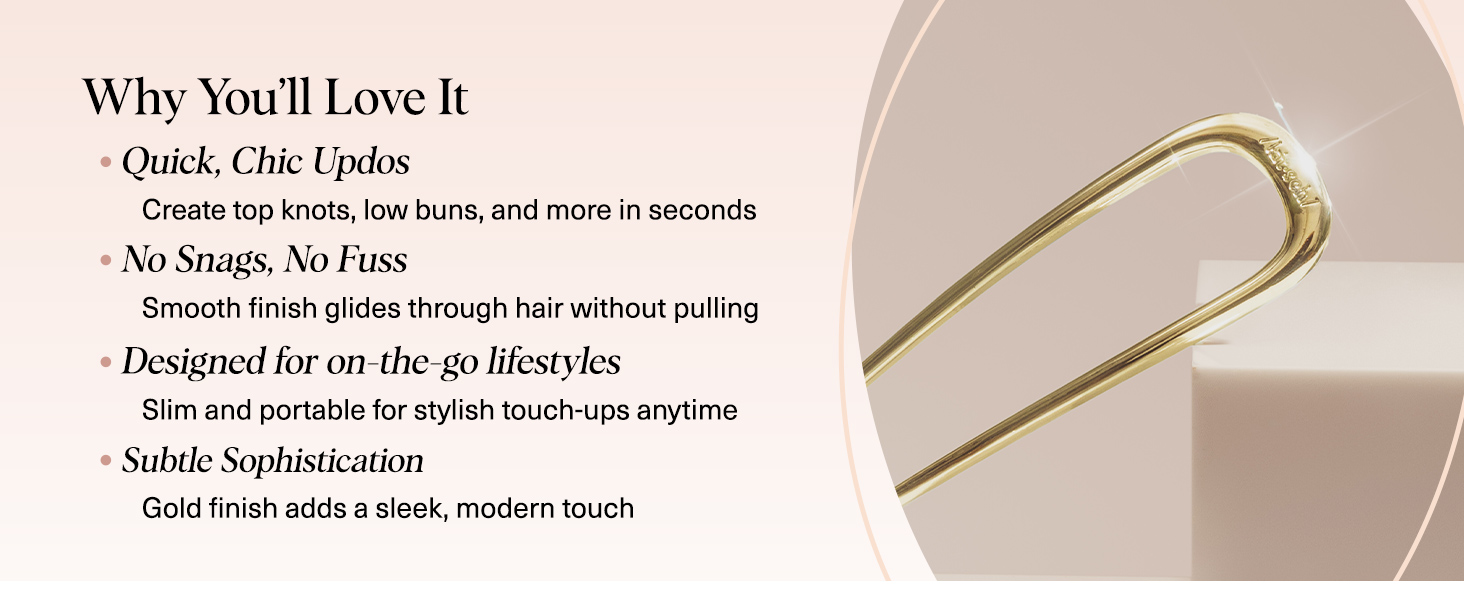 Kitsch French Hair Pins for Women Metal Hair Fork for Updos, Chignon, Bun &amp;amp;amp; Twist Hairstyles