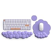 Lauspuck Cloud Keyboard Wrist Rest and Mouse Pad with Wrist Support Set, Ergonomic PU Leather Mou...