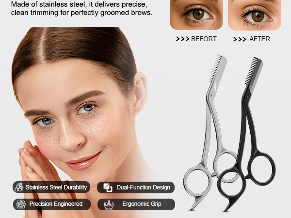 eyebrow scissors with comb