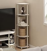 Furinno Turn-N-Tube Corner Shelf, 5-Tier Corner Bookshelf, Open Storage Shelves, for Organization...