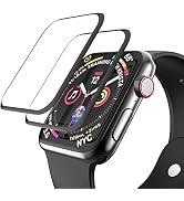 [2 Pack] Tempered Glass Screen Protector Compatible for Apple Watch Series 6/SE/5/4 44mm, EWUONU ...