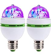 NAWTOR RGB Color Rotating Bulb, E27 3W LED Bulbs Colored LED Strobe Light Bulb Multi Crystal Stag...