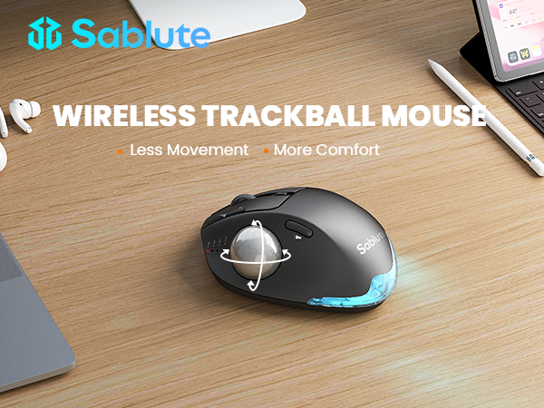 SABLUTE Wireless Trackball Mouse