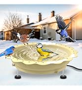 Jvgoo Heated Bird Bath for Outside Winter, Powerful 100W Thermostat Control Heated Bird Baths for...