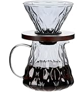 Unbreakable - Pour Over Coffee Maker 650ML/22OZ, Heat Resistant Borosilicate Glass Dripper with F...