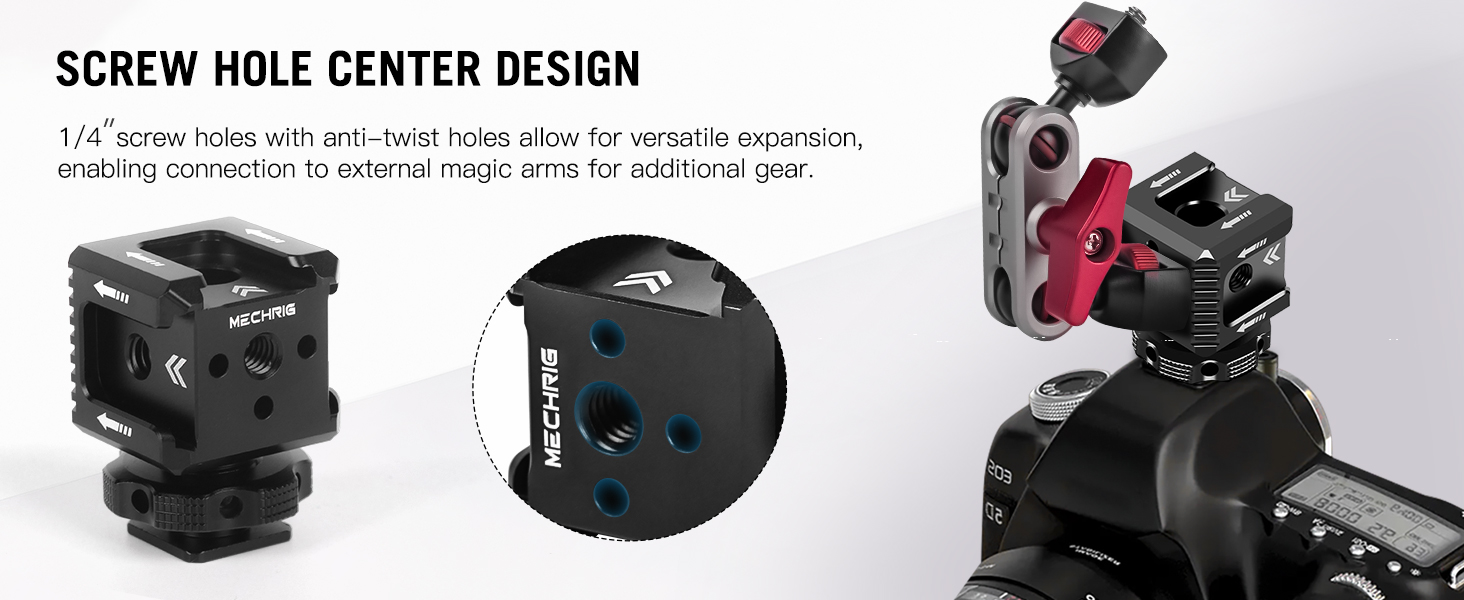 cold shoe mount adapter with 1/4" thread